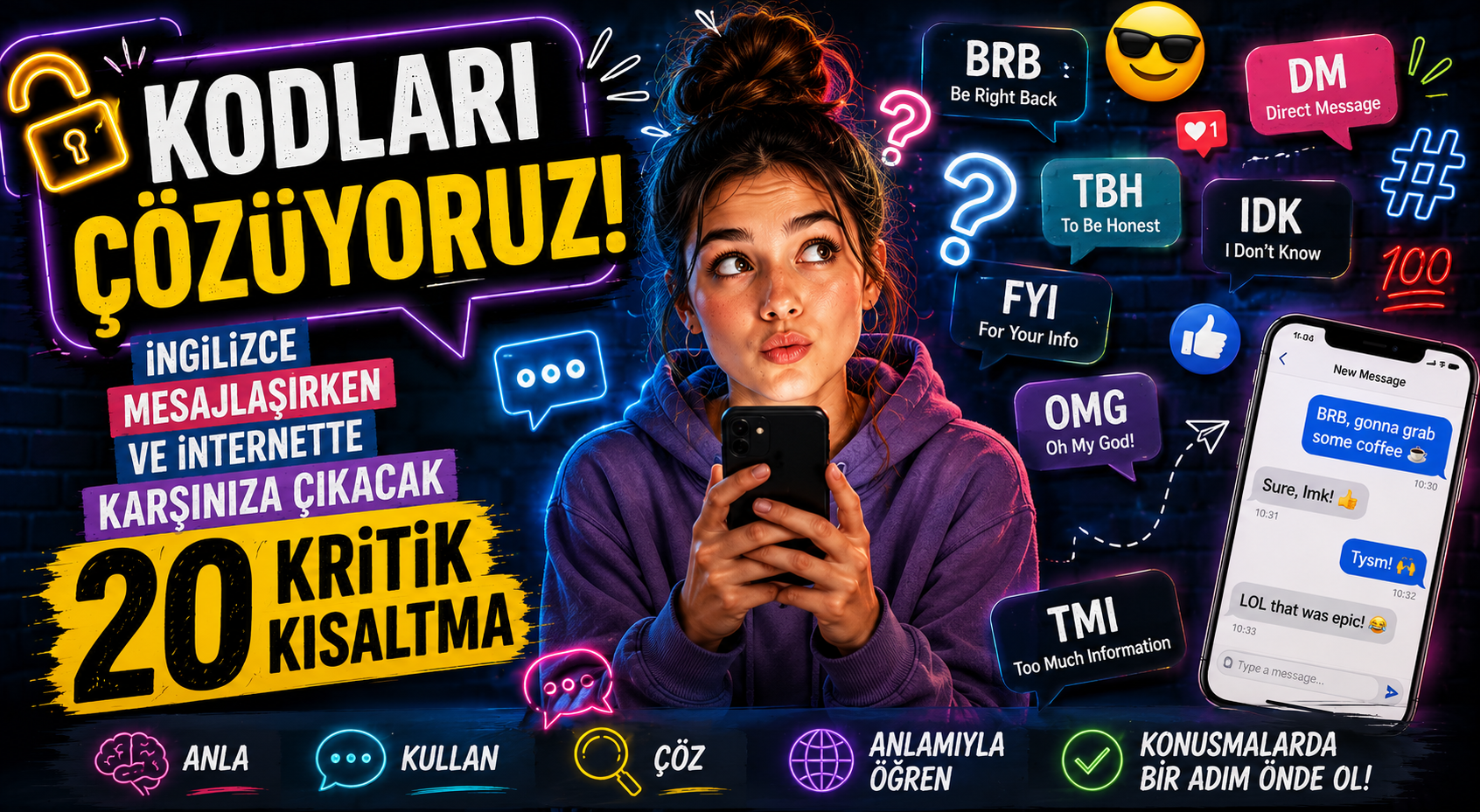 Kodları Çözüyoruz: İngilizce Mesajlaşırken ve İnternette Karşınıza Çıkacak 20 Kritik Kısaltma